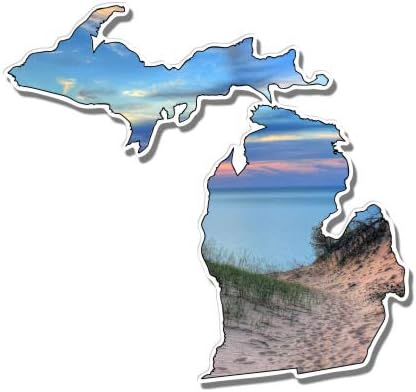 GT Graphics Michigan Dunes Lake Lijepo zalazak sunca - Vinilna naljepnica vodootporna naljepnica