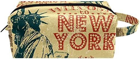 Leveis Vintage New York plakat Microfiber kožna torba za šminku torbicu Vodootporna putovanja kozmetička torba prijenosna zgodna toaletna