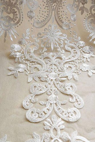 Vintage off-bijeli vez cvjetna čipkasta tkanina koja se prodaje od 1 metra mladenka haljina čipkasti čipkasti pribor za vjenčanje 59