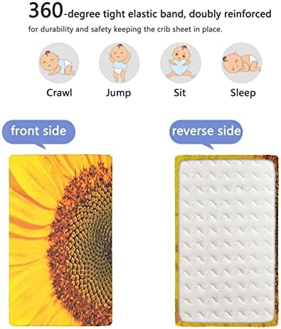 Suncokret s tematskim limom za krevetić, madrac sa standardnim krevetićima mekani i prozračni posteljina -limovi -Veliki za dječake