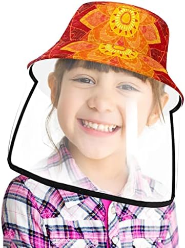 Zaštitni šešir za odrasle sa štitom za lice, ribarska šešira protiv sunca, crveni retro mala uzorak