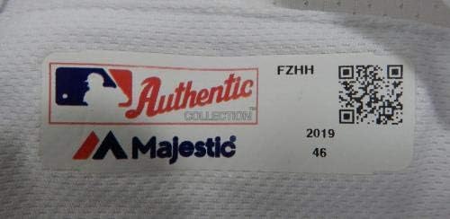 2019 Oakland Athletics prazna igra izdana bijeli Jersey 150 Patch Majestic 46 986S - Igra korištena MLB dresova