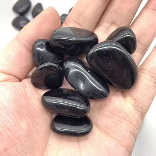 Daperci 200g Kristalno crno obsidijansko kamenje prirodno poliranje dragulja 25 mm-30 mm za iscjeljivanje prirodnog kamenja