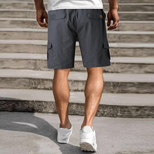 ZDDO muške teretne kratke hlače, 2022. Novi ljetni muški izvlačenje rastezanja casual atletski trening koji trči kratke hlače s džepovima
