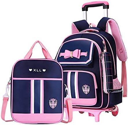 Rockpack Rockpack za djevojčice Slatke torbe za kolica Osnovna škola s kotačima s kotačima Djeca s ruksakom na kotačima s vrećicom