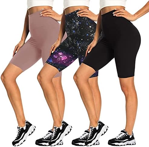 GayHay 3 Pack biciklističke kratke hlače za žene - 8 Kratki trening za kontrolu trbuha s visokim strukom za atletske biciklističke