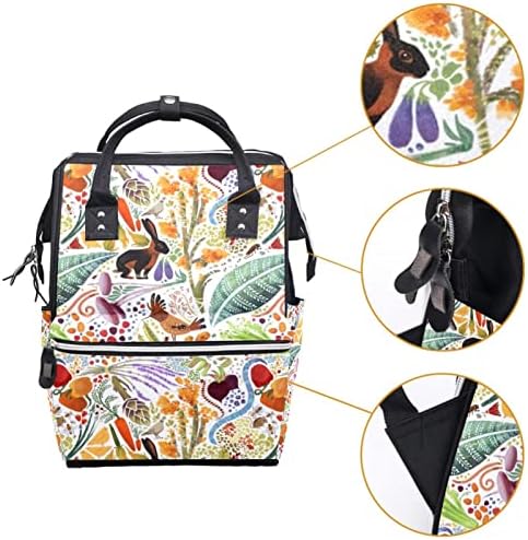 Guerotkr putovanje ruksak, vreća pelena, vrećice s pelena s ruksacima, apstraktni cvijet ptičjeg ptica listi umjetnički uzorak