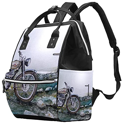 Retro motociklističke pelene torbe torbe mame ruksak veliki kapacitet pelena pelena torba za njegu putničke torba za njegu bebe