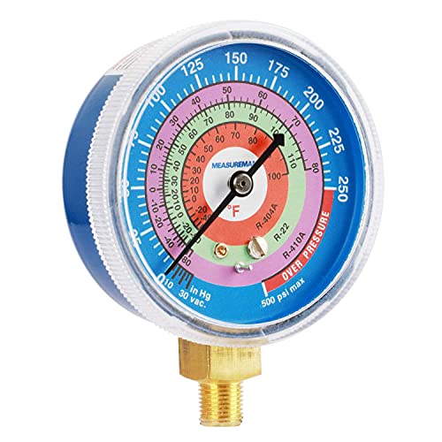Mjerač tlaka za hlađenje mjerača, 2-3/4 Dial, Blue Dial & Red Dial, 1/8 NPT Donji nosač, 30inhg-0-250PSI & 0-800PSI