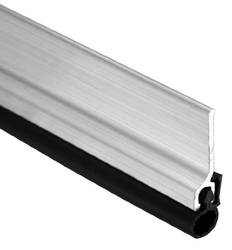 Pemko vrata Jamb WeatherStrip komplet s vijcima, aluminij za završetak mlina s crnim silikonskim umetom, 7/8 W x 3684 L x 1/4 H