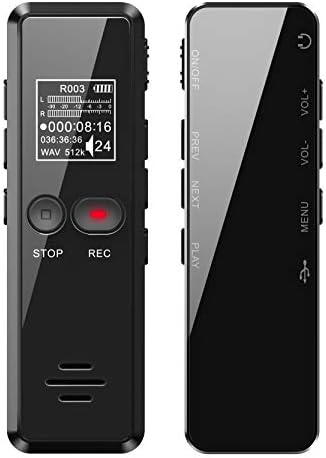 Digitalni snimač glasa 8 GB 1536 kbps Visoka kvaliteta snimanja, suzbijanje zvuka, džepna veličina, snimanje jednim dodirom, prepoznavanje