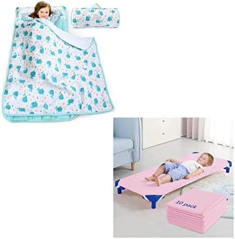 Matdler Nap prostirka s uklonjivim jastukom i pokrivačem, kitovom i standardnom veličinom vrtić/predškolska dječja dječja mat list