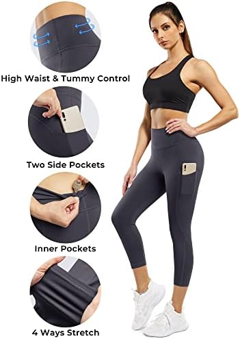 Styleword Womens Yoga hlače s džepovima s visokim strukom.
