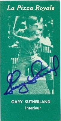 Gary Sutherland Autographed 1971 La Pizza Royale Montreal Expos - MLB Autografirani razni predmeti