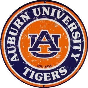 Auburn tigrovi 12 inčni utisnuti metalni nostalgija Kružni znak